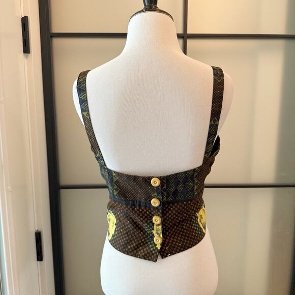 Women’s African Print Ethnic Malcom X Tank Top Bustier Handmade Women’s M/L - Picture 6 of 15